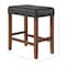 Alaterre Furniture Madison Backless Counter Height Stool True Walnut Finish with Black PU AVMA2170 - alternate 16